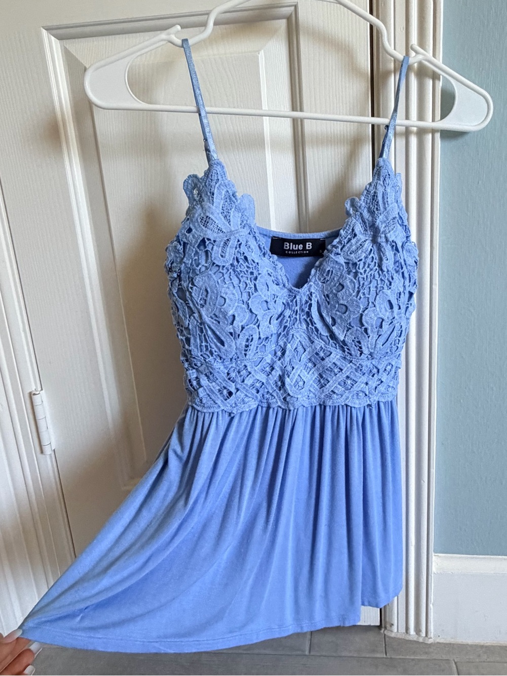 Blue baby doll top
